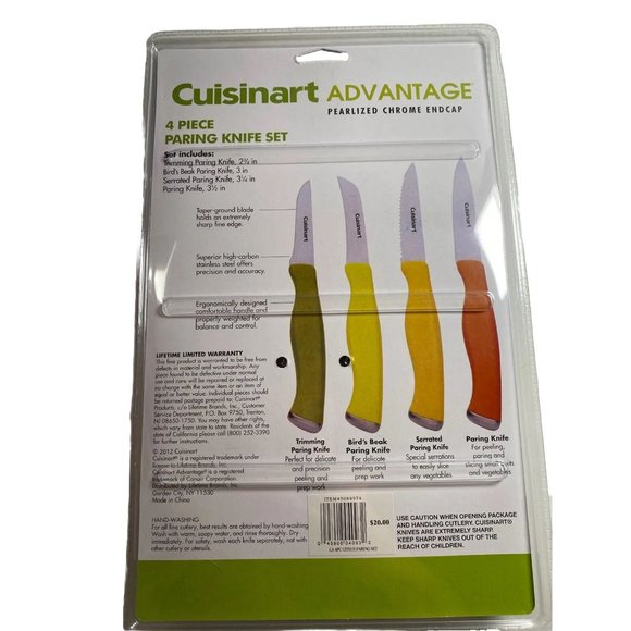 Cusiniart Advantage Pairing Knife Set New Kitchen Knives, Orange, Green, Yellow - Picture 2 of 6